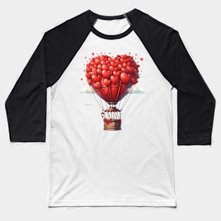 Valentine Hot Air Balloon Baseball T-Shirt